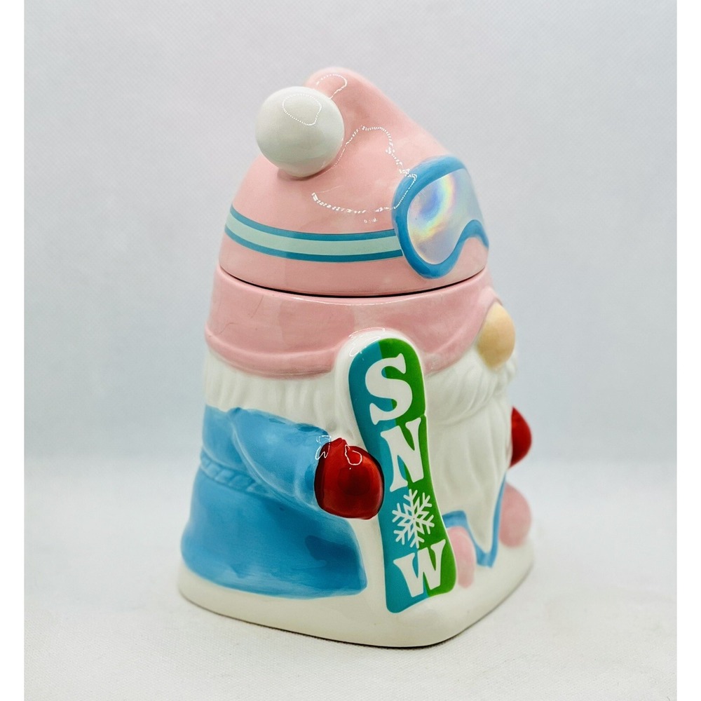 Martha Stewart Snow Gnome Candle Pink Snowboarder Snow Day NEW with Issues - Picture 6 of 16